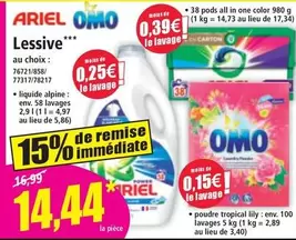 Ariel - Lessive offre à 14,44€ sur Norma