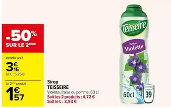 Teisseire - Sirop offre à 3,15€ sur Carrefour Express