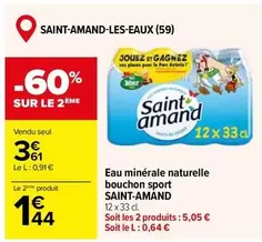 Saint Amand - Eau Minérale Naturelle Bouchon Sport offre à 3,61€ sur Carrefour Express