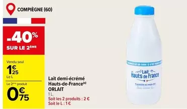 Lait demi-écrémé Hauts-de-france offre à 1,25€ sur Carrefour Express
