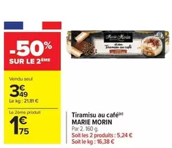 Marie - Tiramisu Au Café offre à 3,49€ sur Carrefour Express