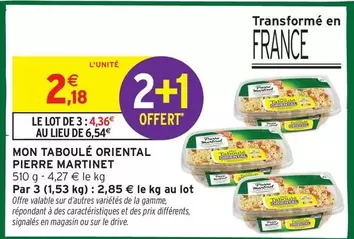Pierre Martinet - Mon Taboulé Oriental offre à 2,18€ sur Intermarché