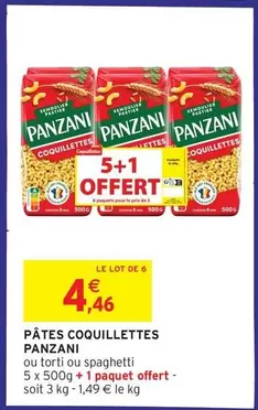 Panzani - Pâtes Coquillettes offre à 4,46€ sur Intermarché