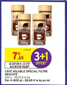 Nescafé - Café Soluble Spécial Filtre offre à 7,65€ sur Intermarché