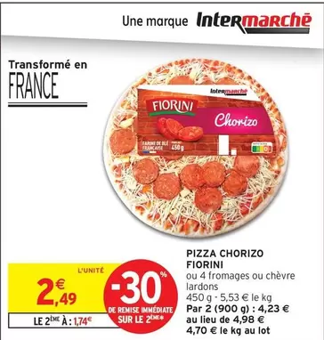 Fiorini - Pizza Chorizo offre à 2,49€ sur Intermarché