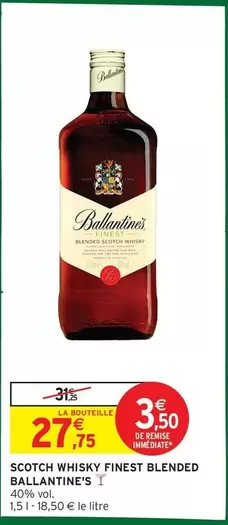 Ballantine's - Scotch Whisky Finest Blended offre à 27,75€ sur Intermarché