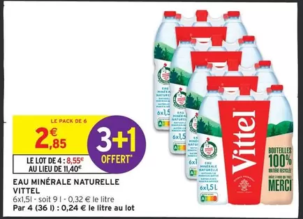 Vittel - Eau Minerale Naturelle offre à 2,85€ sur Intermarché