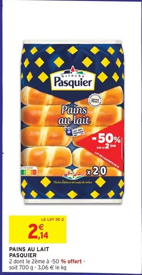 Pasquier - Pains Au Lait offre à 2,14€ sur Intermarché