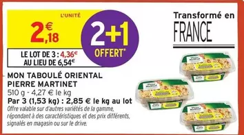 Pierre Martinet - Mon Taboulé Oriental offre à 2,18€ sur Intermarché