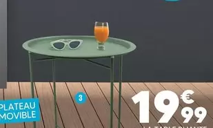 Table d'Appoint Metal Pliante Ronde offre à 19,99€ sur Shopix