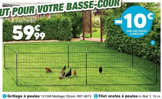 Filet Enclos À Poules offre à 59,99€ sur Shopix