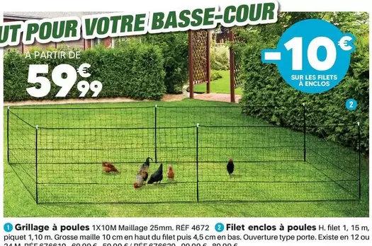 Filet Enclos À Poules offre à 59,99€ sur Shopix