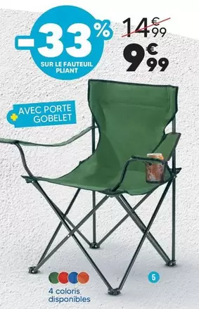 Fauteuil Pliant En Polyester offre à 9,99€ sur Shopix