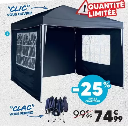 Chapiteau Clic Clac Uni  offre à 74,99€ sur Shopix
