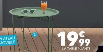 Table D'Appoint Métal Pliante Ronde offre à 19,99€ sur Shopix