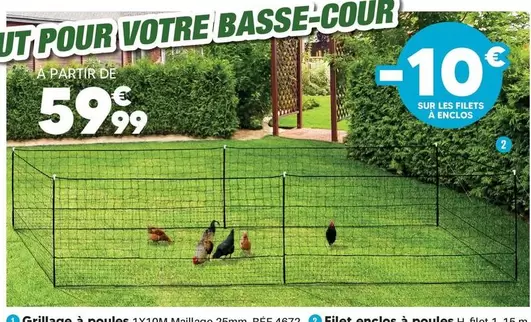 Filet Enclos À Poules offre à 59,99€ sur Shopix