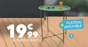 Table d'Appoint Metal Pliante Ronde offre à 19,99€ sur Shopix