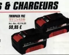 Twinpack Pxc offre à 59,95€ sur Les Briconautes