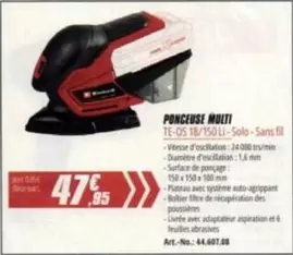 Einhell - Ponceuse Multi offre à 47,95€ sur Les Briconautes