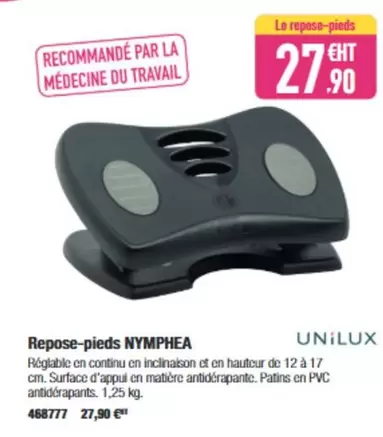 Unilux - Repose-Pieds Nymphead offre à 27,9€ sur Calipage
