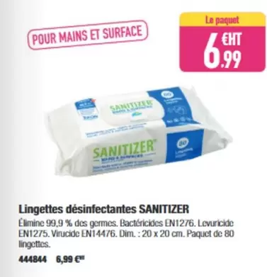 Sanitizer - Lingettes Désinfectantes offre à 6,99€ sur Calipage