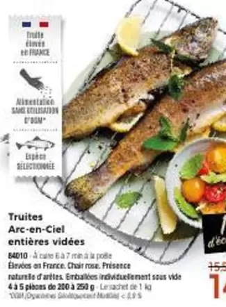 Truites Arc-En-Ciel Entières Vidées offre sur Maison Thiriet