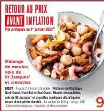 Mélange De Moules, Noix De St-Jacques Et Crevettes offre à 9€ sur Maison Thiriet