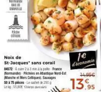 Noix De St-Jacques Sans Corail offre à 13,95€ sur Maison Thiriet