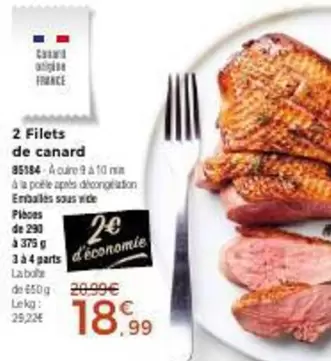 2 Filets De Canard offre à 18,99€ sur Maison Thiriet