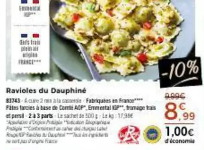 Ravioles Du Dauphiné offre à 8,99€ sur Maison Thiriet