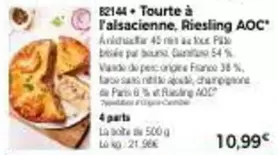 Tourte À L'Alsacienne, Riesling Aoc offre à 10,99€ sur Maison Thiriet