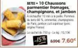 Chaussons Parmentier Fromages Champignons, Et Jambon offre à 7,6€ sur Maison Thiriet