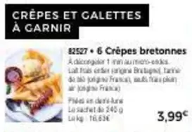 Crêpes Bretonnes  offre à 3,99€ sur Maison Thiriet