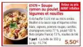 Soupe Ramen Au Poulet Légumes Et Nouilles offre à 5,5€ sur Maison Thiriet