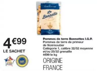 Pommes De Terre Bonnottes I.g.p. offre à 4,99€ sur Monoprix