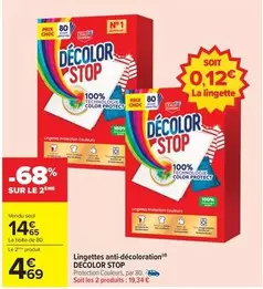 Decolor Stop - Lingettes Anti-décoloration offre à 14,65€ sur Carrefour Contact