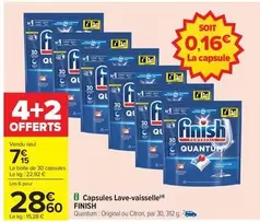 Finish - Capsules Lave-vaisselle offre à 7,15€ sur Carrefour Contact