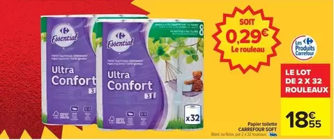 Carrefour - Papier Toilette offre à 18,55€ sur Carrefour Contact