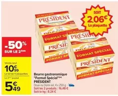 Président - Beurre Gastronomique "format Spécial offre à 10,99€ sur Carrefour Contact