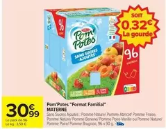 Materne - Pom'Potes "Format Familial" offre à 30,99€ sur Carrefour Contact