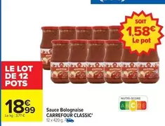 Carrefour - Sauce Bolognaise offre à 18,99€ sur Carrefour Contact