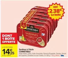 Connetable - Sardines À L'huile offre à 14,25€ sur Carrefour Contact