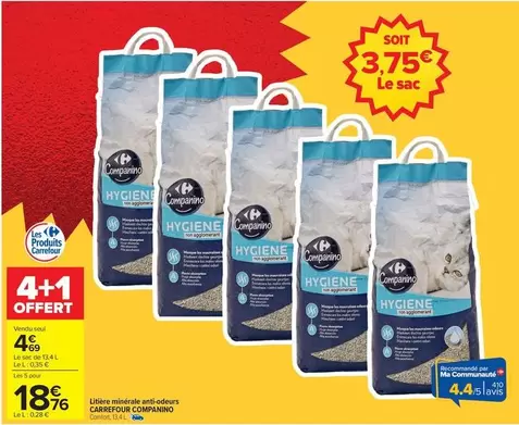 Carrefour - Litière Hygiène Intégral offre à 4,69€ sur Carrefour Contact