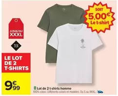 Tex - Lot De 2 T-shirts Homme offre à 9,99€ sur Carrefour Contact
