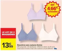 Brassières Sans Coutures Femme offre à 13,99€ sur Carrefour Contact