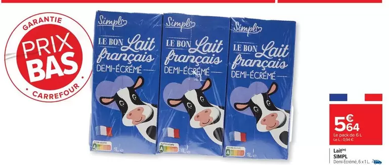 Carrefour - Le Ton Lait Le Ton Lait Le Tonne offre à 5,64€ sur Carrefour Contact