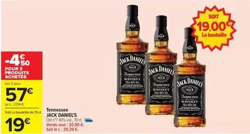 Jack Daniel's - Tennessee offre à 19€ sur Carrefour City