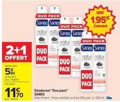 Sanex - Déodorant "duo Pack" offre à 5,85€ sur Carrefour City