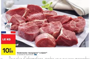Francaise - Viande Bovine: Bourguignon À Mijoter offre à 10,89€ sur Carrefour City