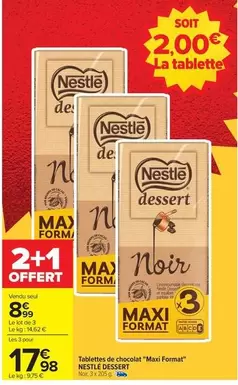 Nestlé - Tablettes De Chocolat "maxi Format" offre à 8,99€ sur Carrefour City